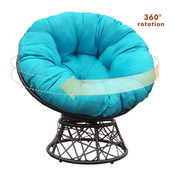 Arttoreal Papasan Chair with 360-degree Swivel